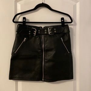 Leather Belted Skirt